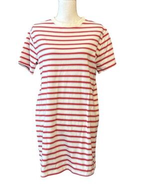 Striped Tee Dress in Red, white and blue